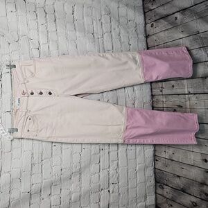 GANNI Pink Denim Core Lovy Straight-Leg Jeans Two Tone Buttonfly Size 29 EUC